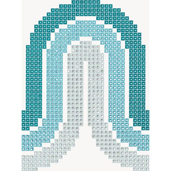 Curve - Teal - crystal art by Julia Roshkow