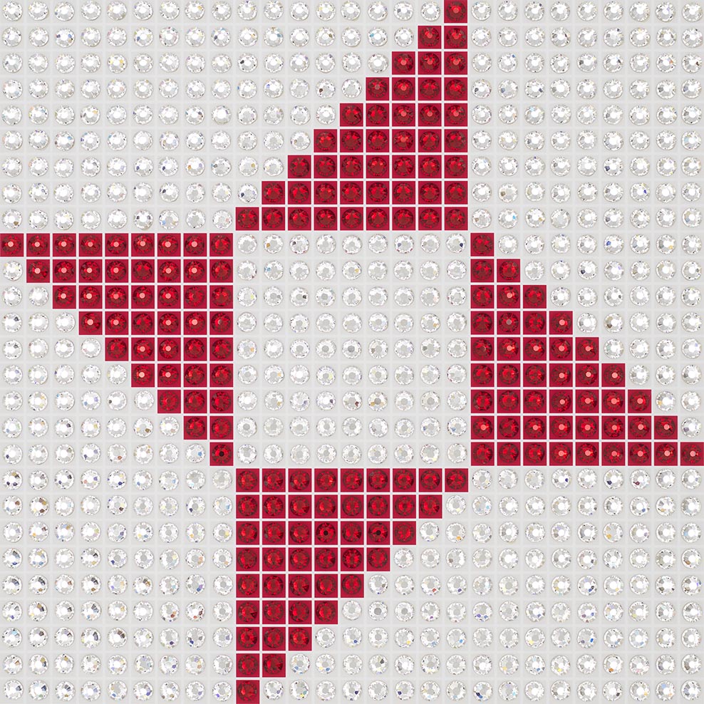 Ohio Star - Turkey Red - crystal art by Julia Roshkow