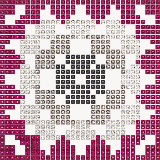 Granny Squares - Crimson - crystal art by Julia Roshkow