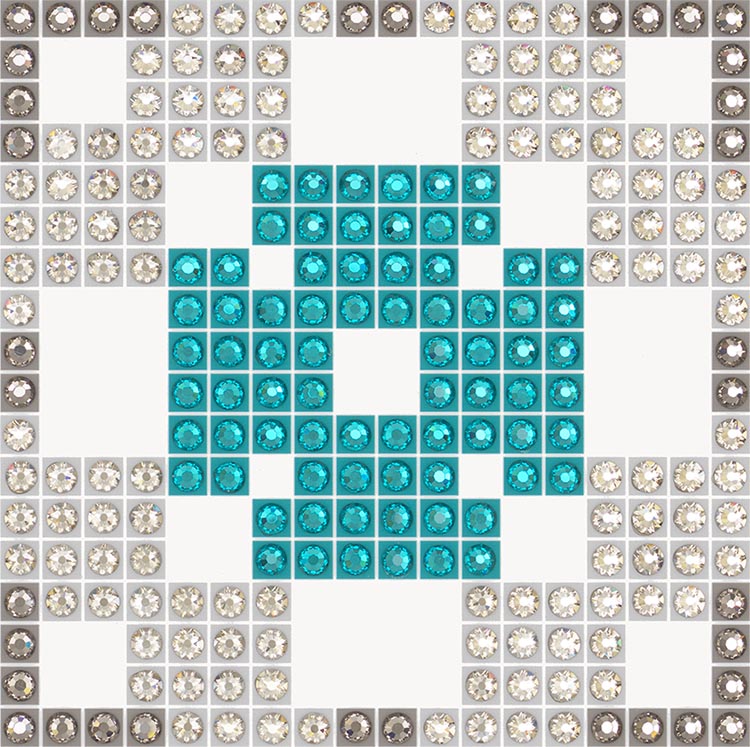 Granny Squares - Teal - crystal art by Julia Roshkow - detail