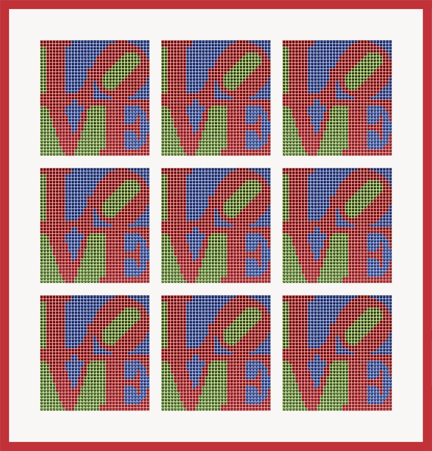 Love Stamps - crystal art by Julia Roshkow