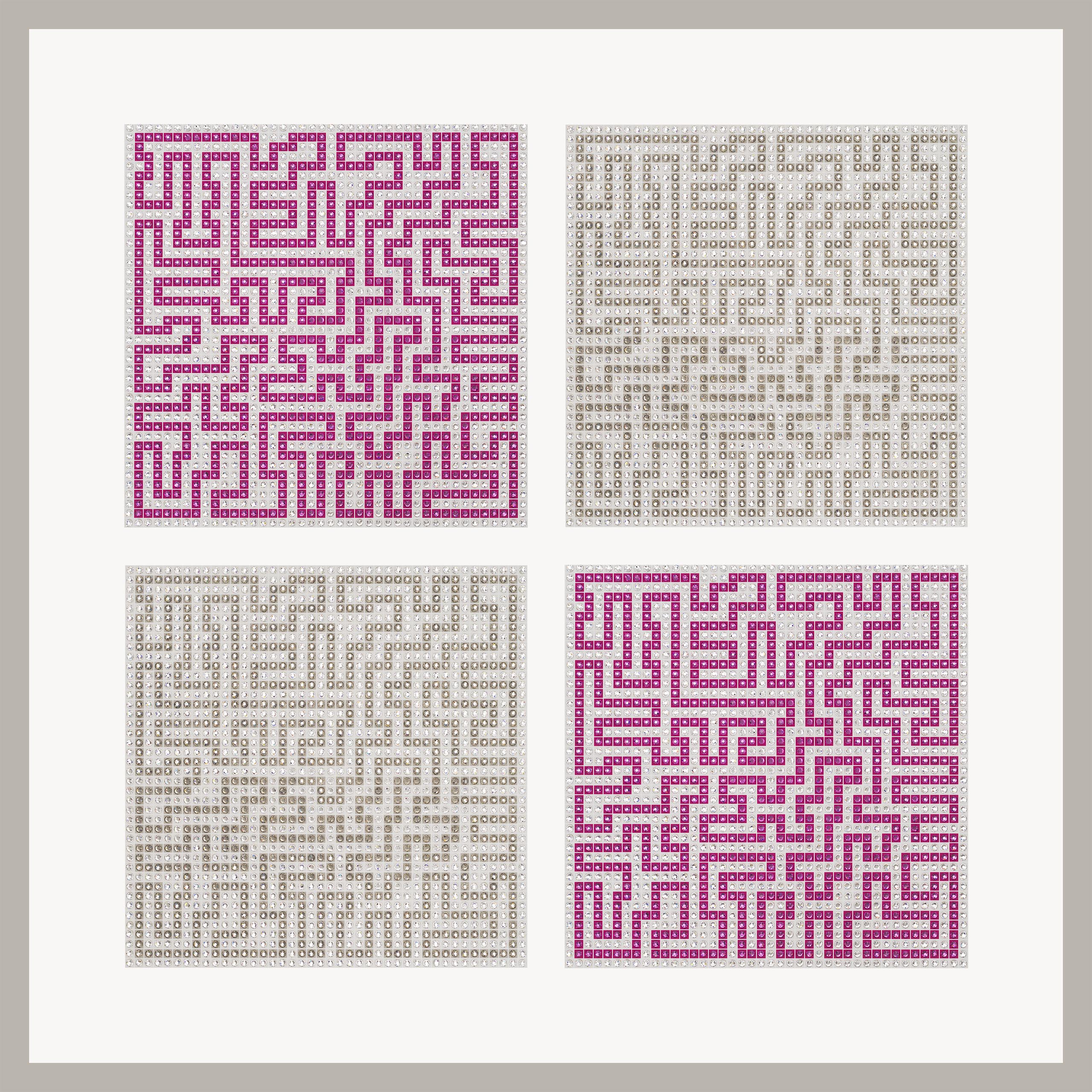 Meander - Hot Pink - crystal art by Julia Roshkow