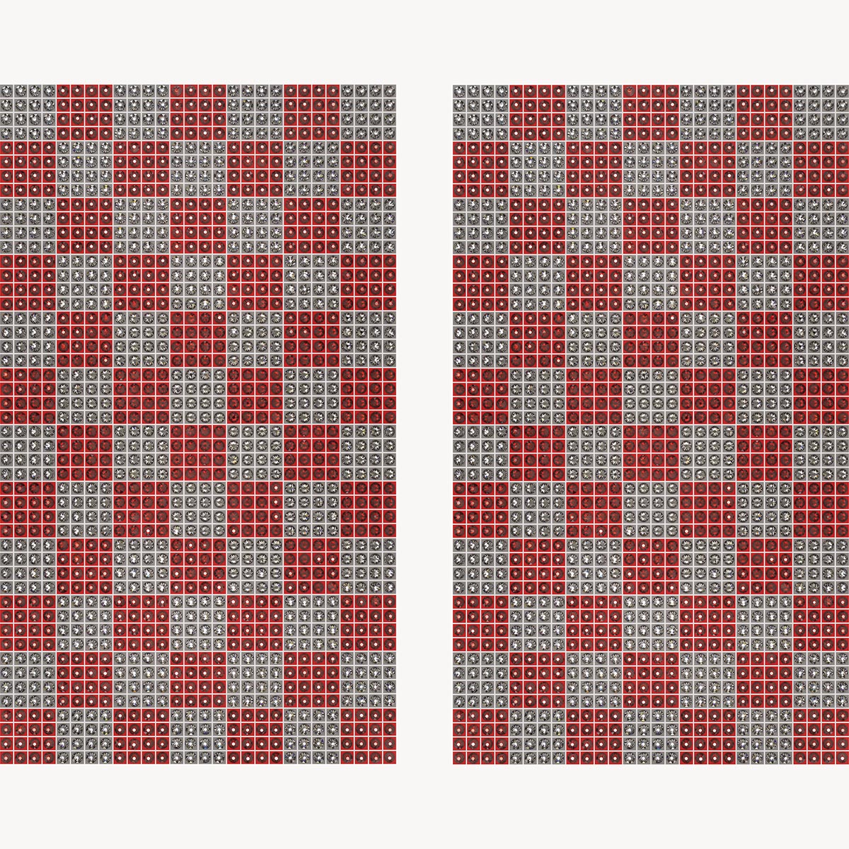 Red and Gray Check 1-6 - crystal art by Julia Roshkow